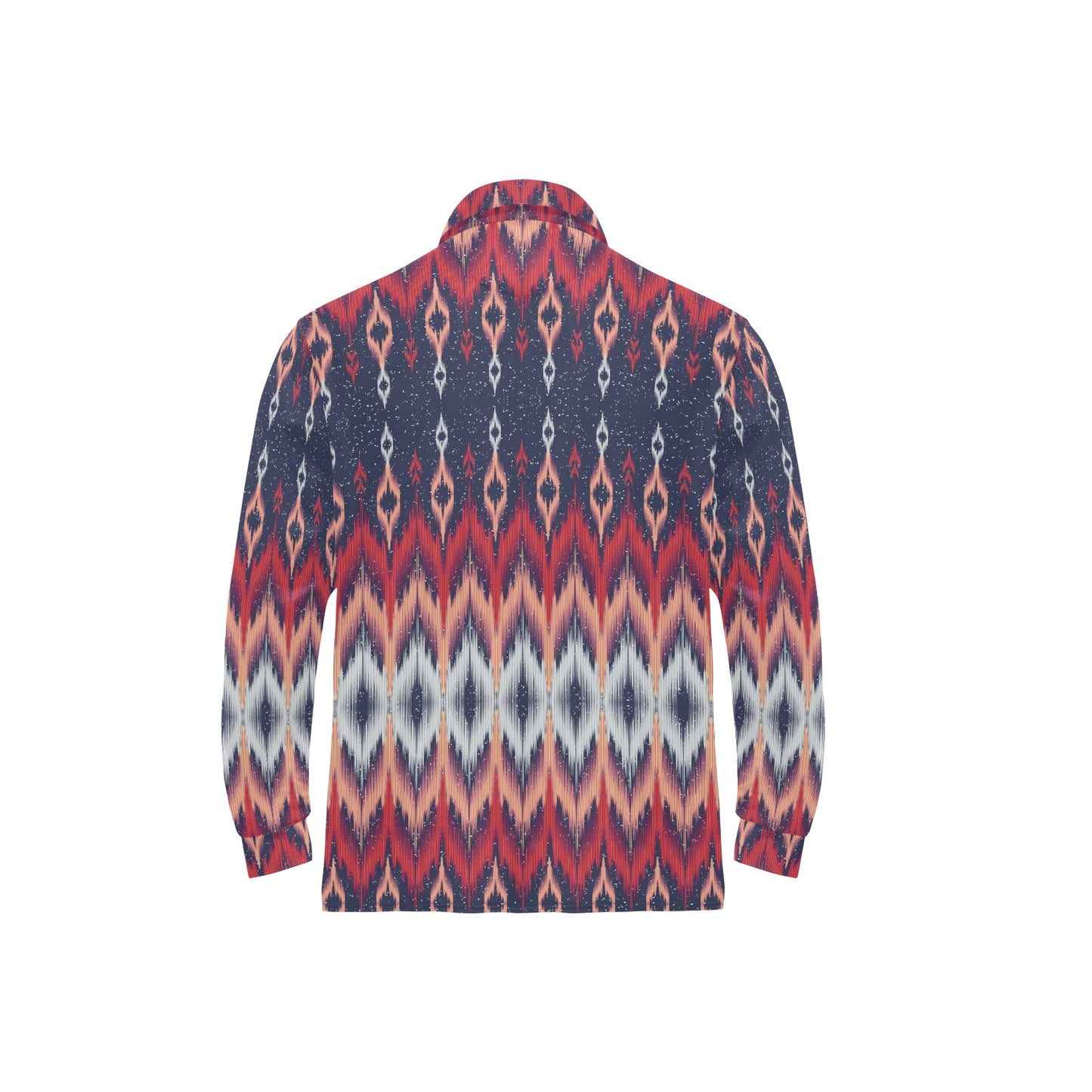 Ikat Print Design LKS401 Long Sleeve Polo Shirt For Men's