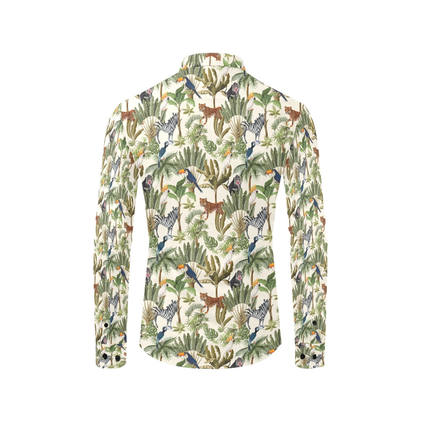 Safari Animal Print Design LKS304 Men's Long Sleeve Dress Shirt