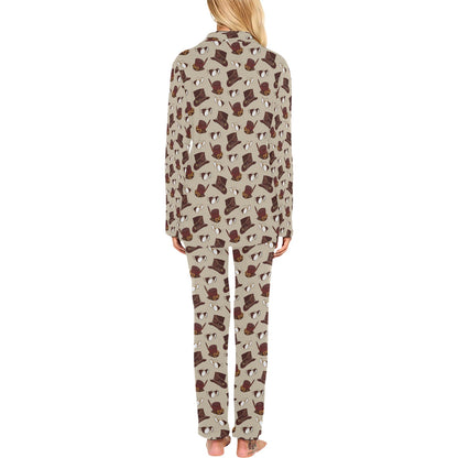 Steampunk Hat Print Design LKS301 Women's Long Pajama Set