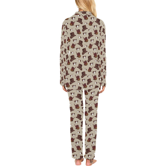 Steampunk Hat Print Design LKS301 Women's Long Pajama Set