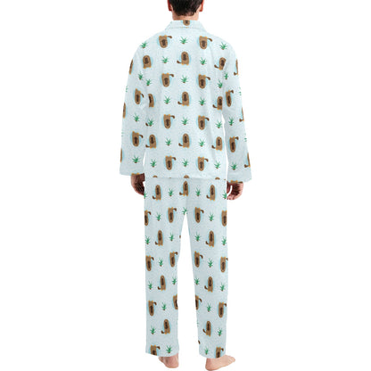 Platypus Pattern Print Design A04 Men's Long Pajama Set