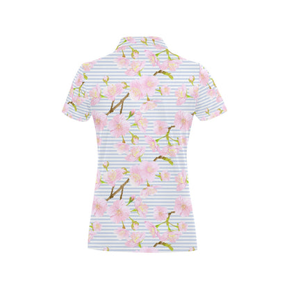 Pink Cherry Blossom Sakura Women's Polo Shirt