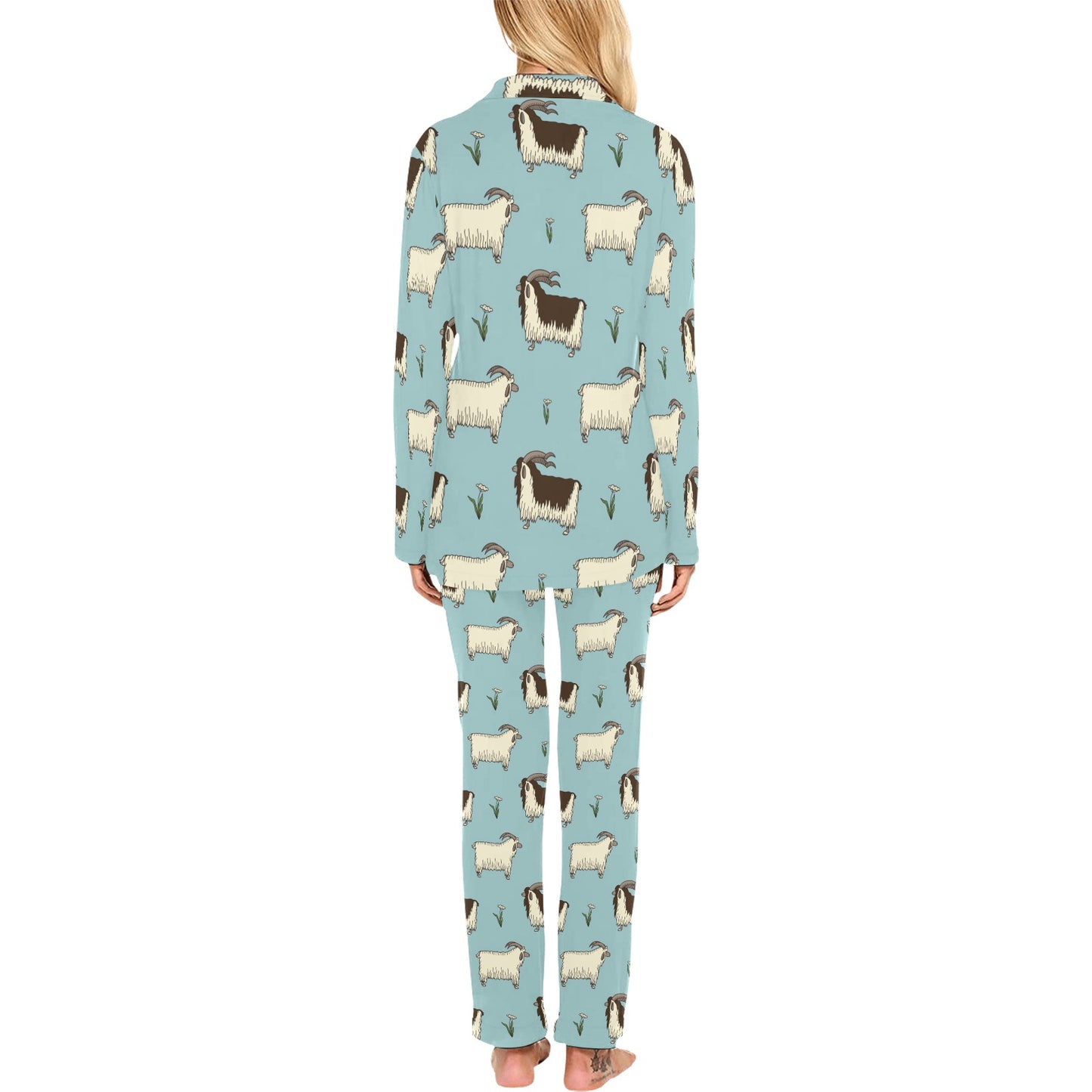 Goat Pattern Print Design 02 Women's Long Pajama Set