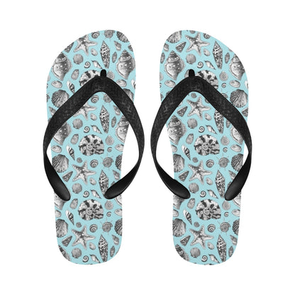 Seashell Beach Print Design LKS302 Flip Flops