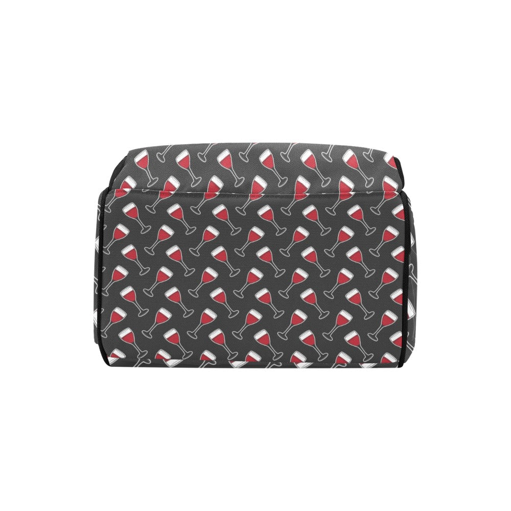 Wine Print Design LKS308 Diaper Bag Backpack