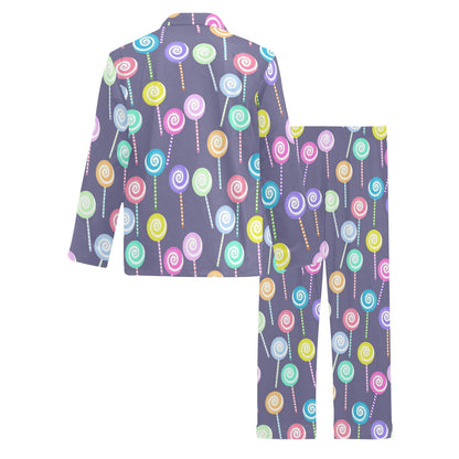Lollipop Pattern Print Design LL03 Men's Long Pajama Set