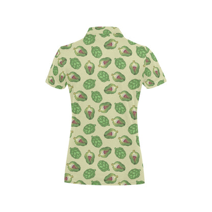 Artichoke Pattern Print Design 03 Women's Polo Shirt