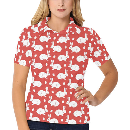 Rabbit Pattern Print Design RB017 Women's Polo Shirt