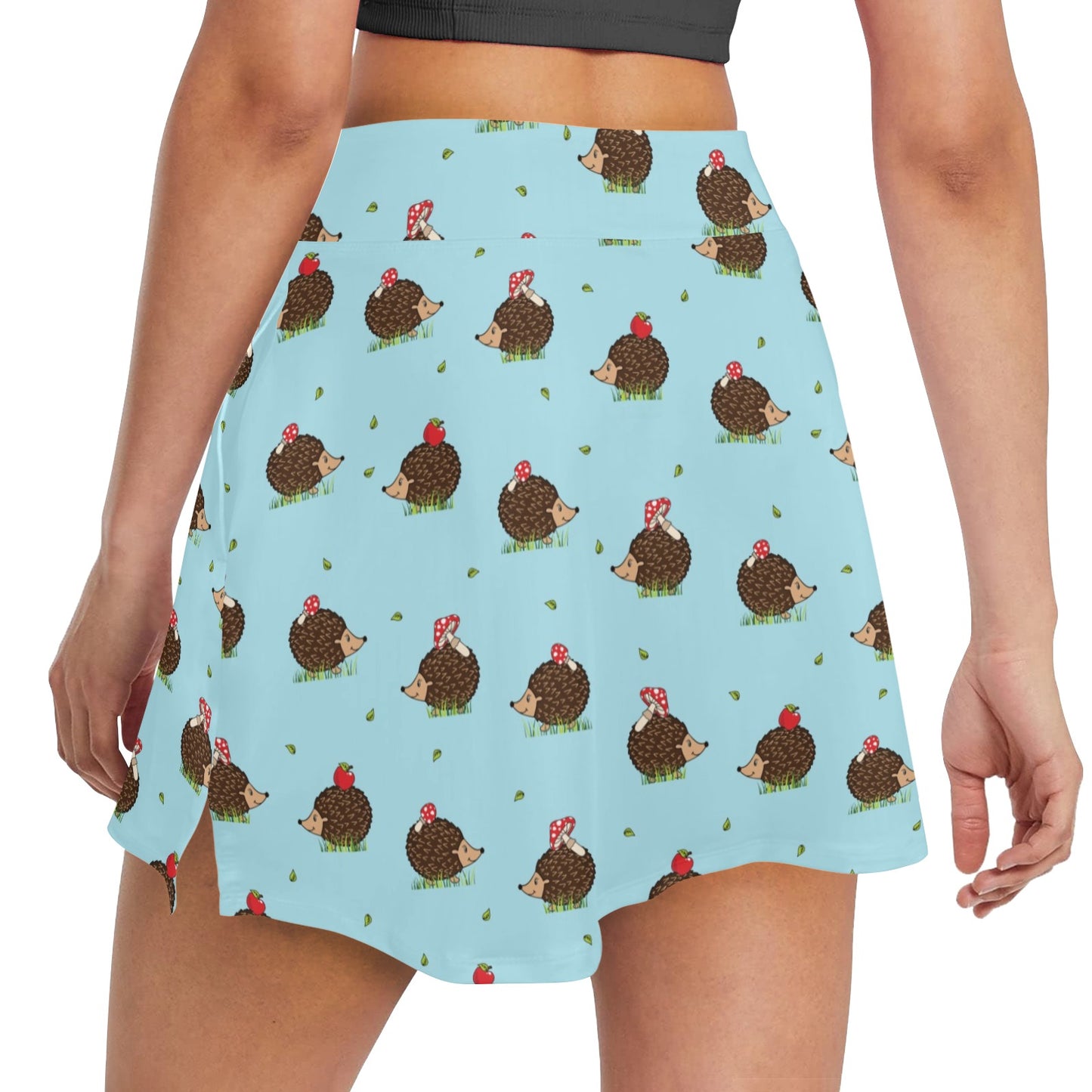 Hedgehog Print Design LKS402 17" Golf & Pickleball Skort with Pockets