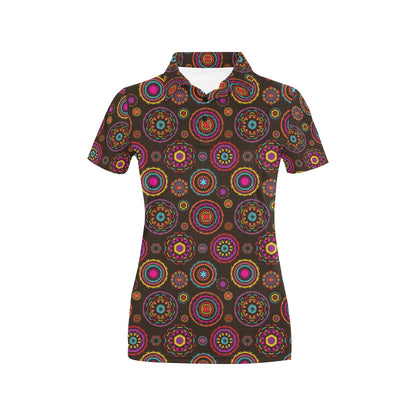 Bohemian Pattern Print Design 01 Women's Polo Shirt