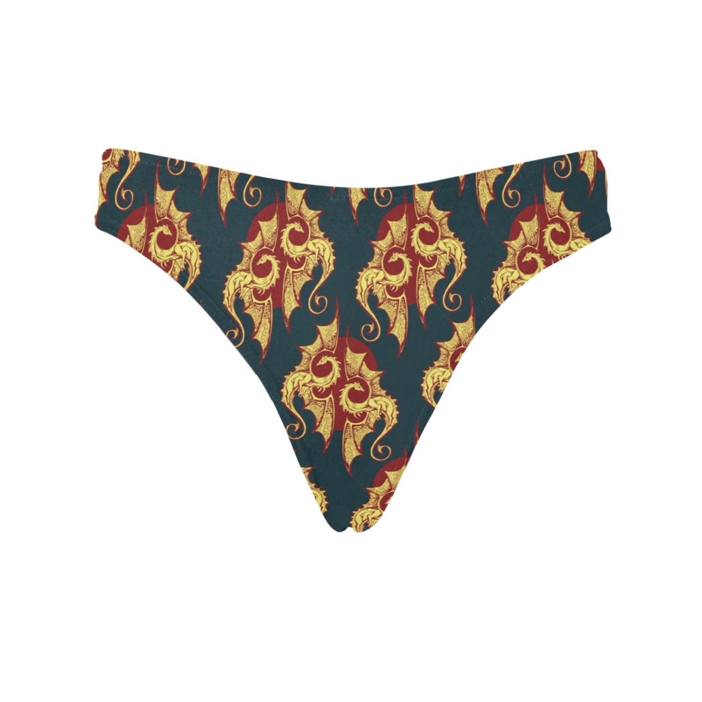 Dragons Gold Design Pattern Women's Thongs