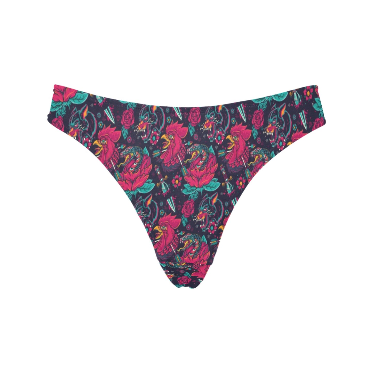 Old School Tattoo Print Women's Thongs