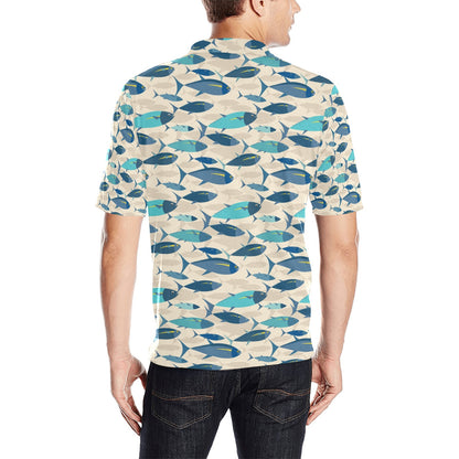 Tuna Fish Print Design LKS302 Men Polo Shirt