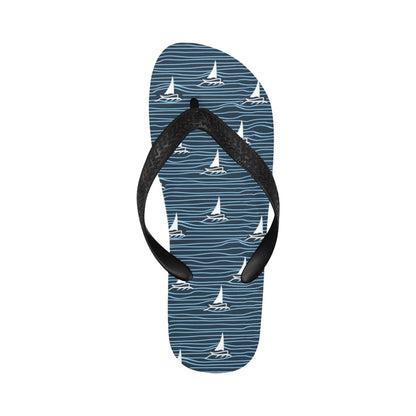 Sailboat Print Design LKS303 Flip Flops