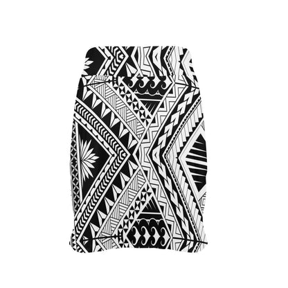 Samoan Tattoo Style Print Design LKS307 17" Golf & Pickleball Skort with Pockets