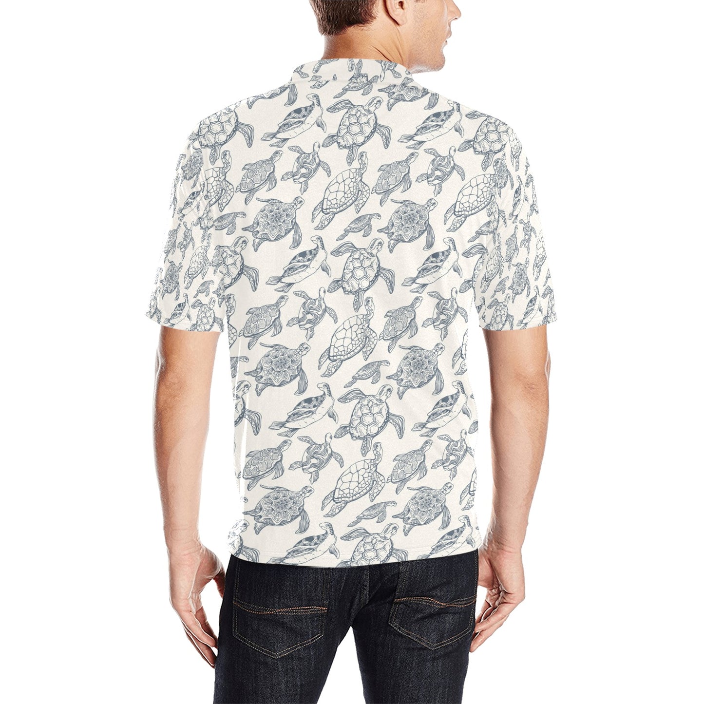Sea Turtle Print Design LKS304 Men Polo Shirt