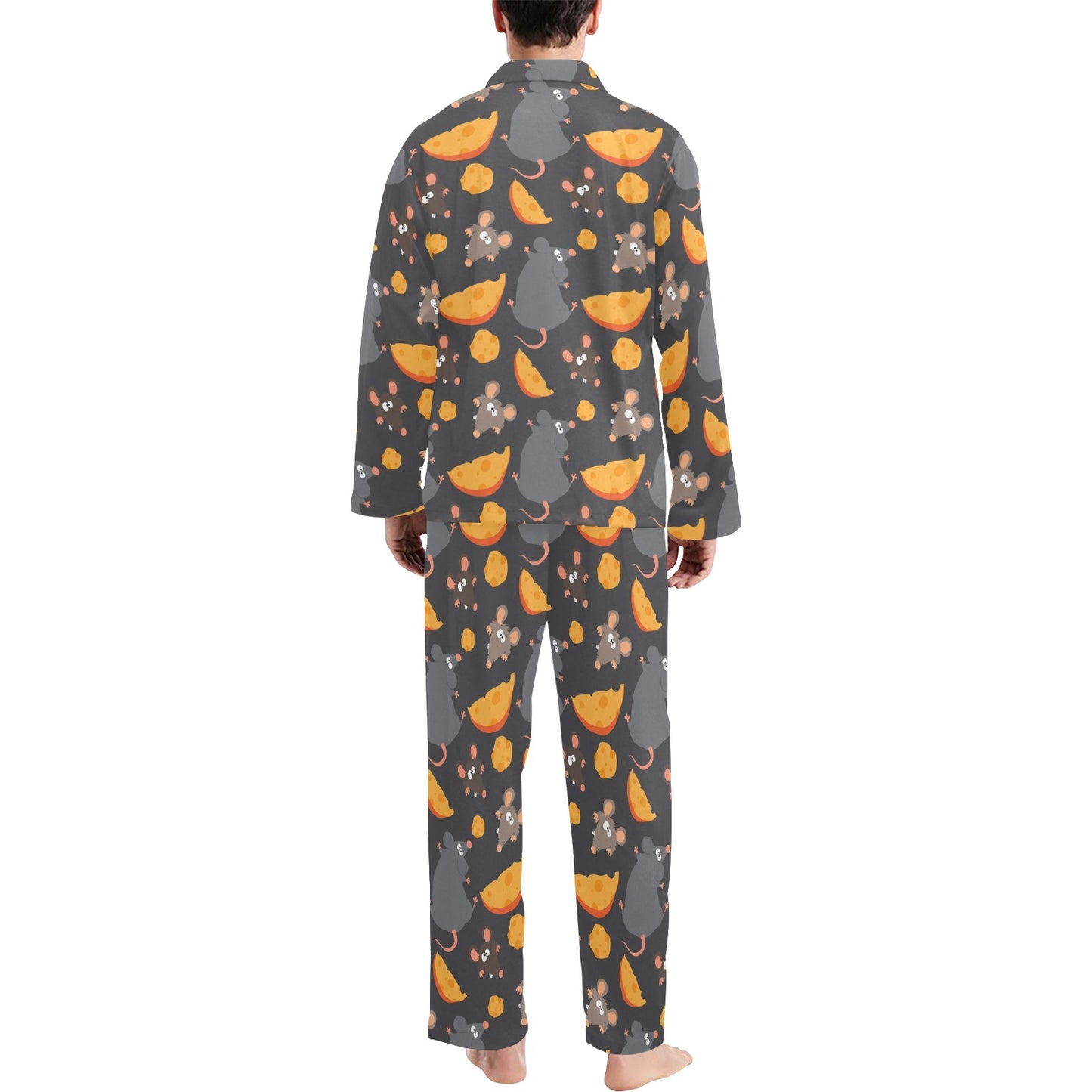 Rat Pattern Print Design 04 Men's Long Pajama Set