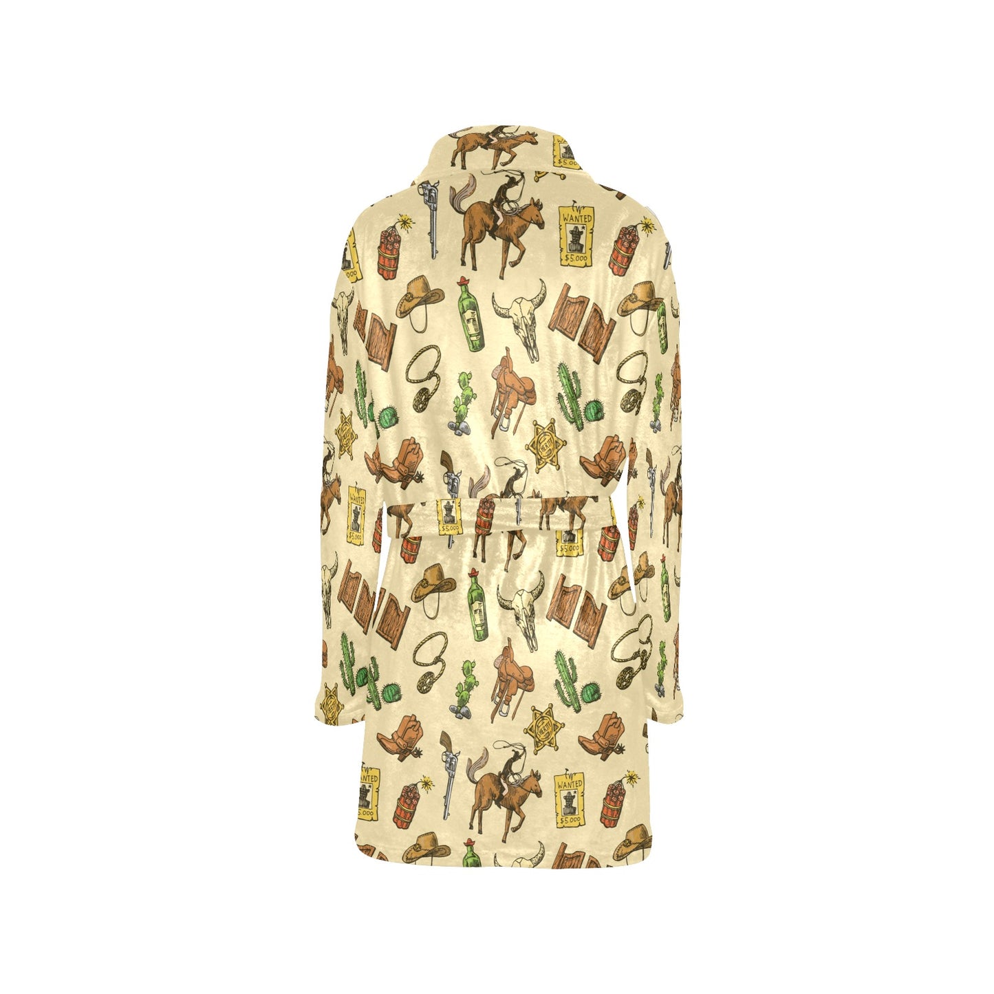 Cowboy Pattern Print Design 04 Women's Fleece Robe