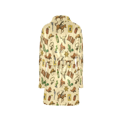 Cowboy Pattern Print Design 04 Women's Fleece Robe