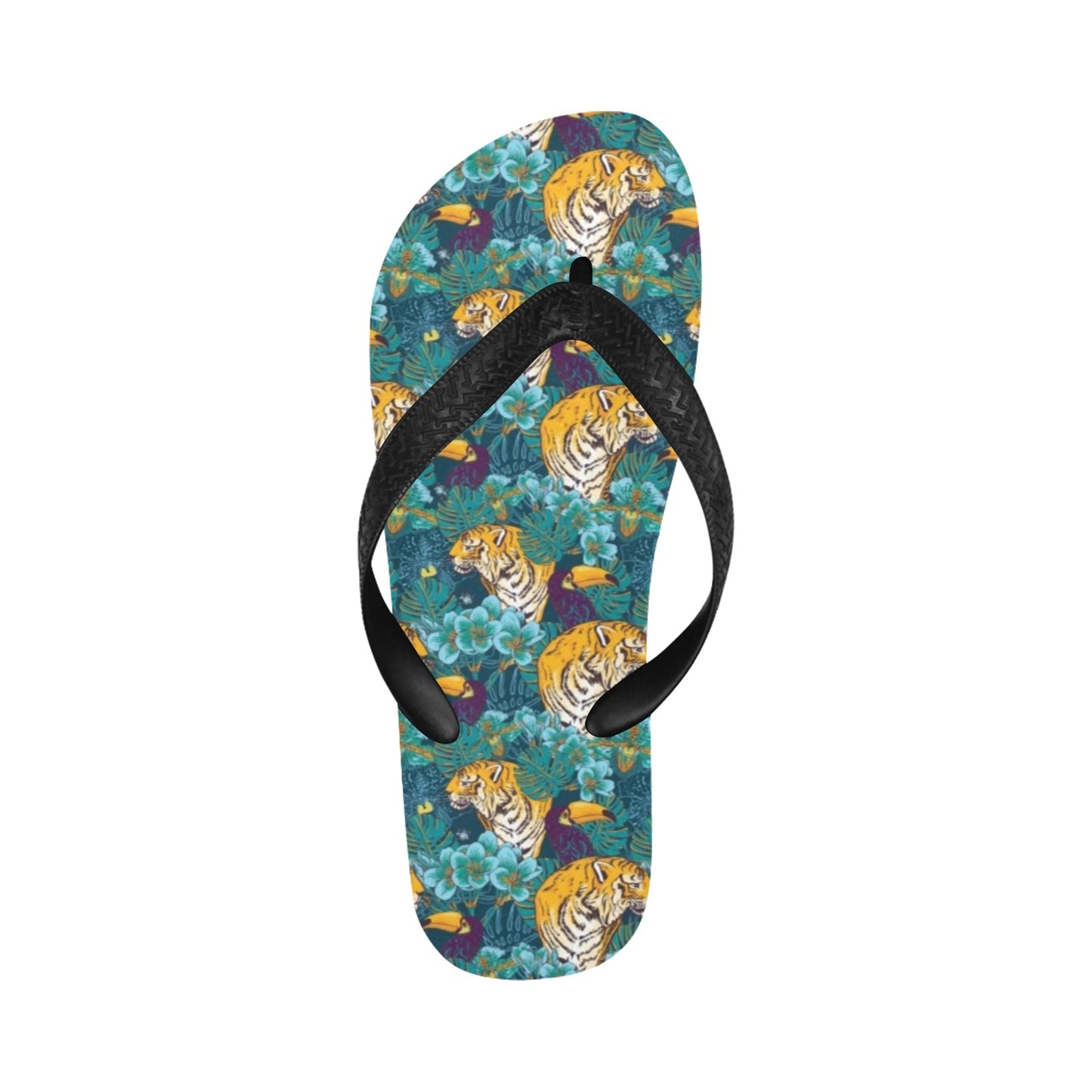 Tiger Tropical Print Design LKS301 Flip Flops