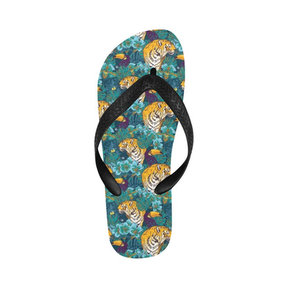 Tiger Tropical Print Design LKS301 Flip Flops