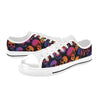 Skull Multicolor Print Design LKS3011 Women's White Low Top Shoes