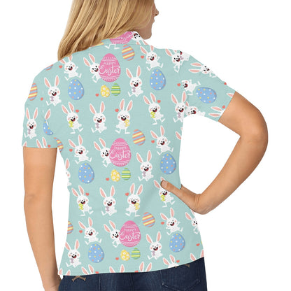 Easter Eggs Pattern Print Design RB014 Women's Polo Shirt