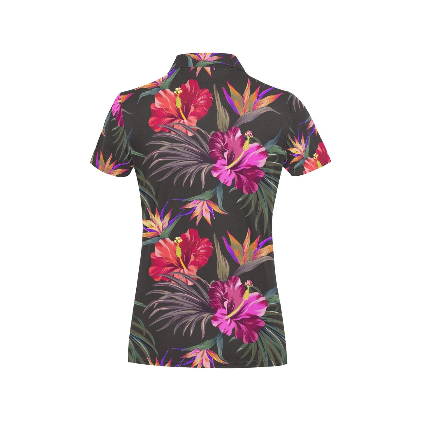 Hibiscus Pattern Print Design HB014 Women's Polo Shirt