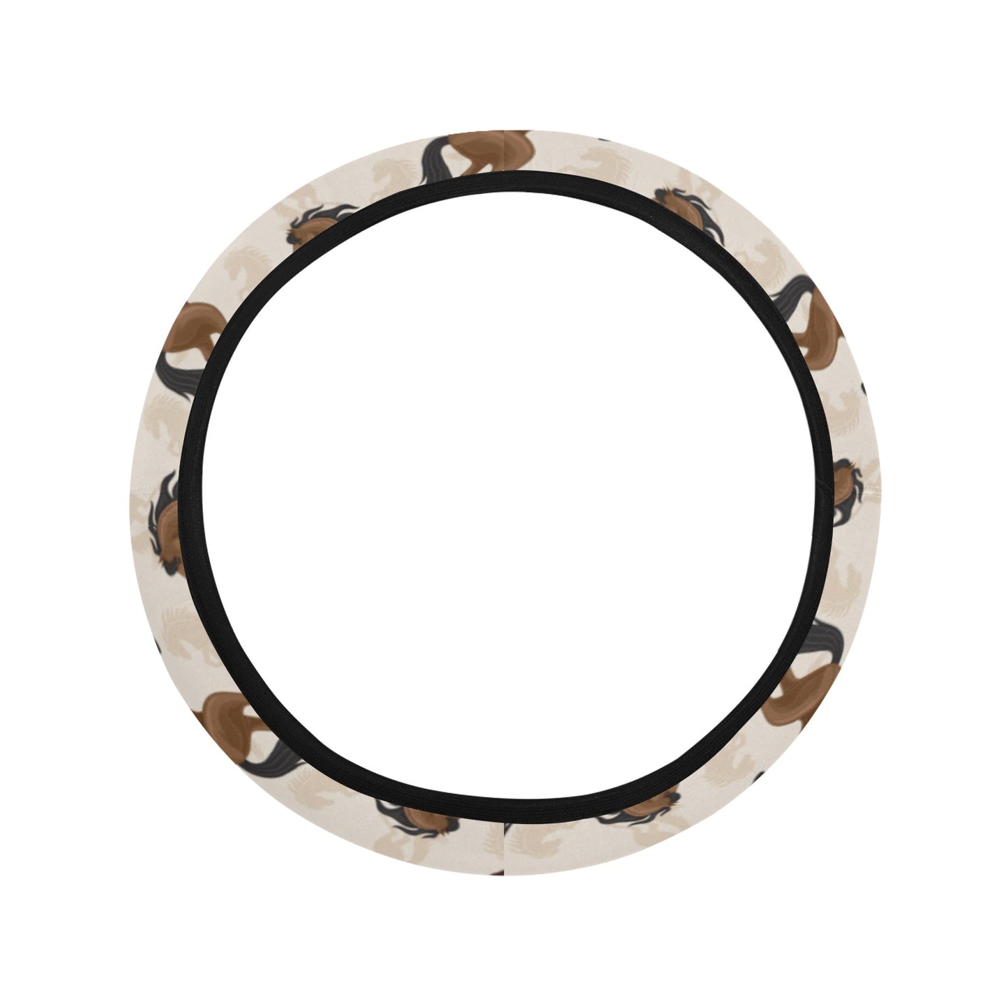 Horse Print Design LKS308 Steering Wheel Cover with Elastic Edge