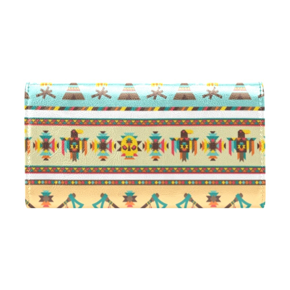American indian Life Pattern Women's Trifold Wallet