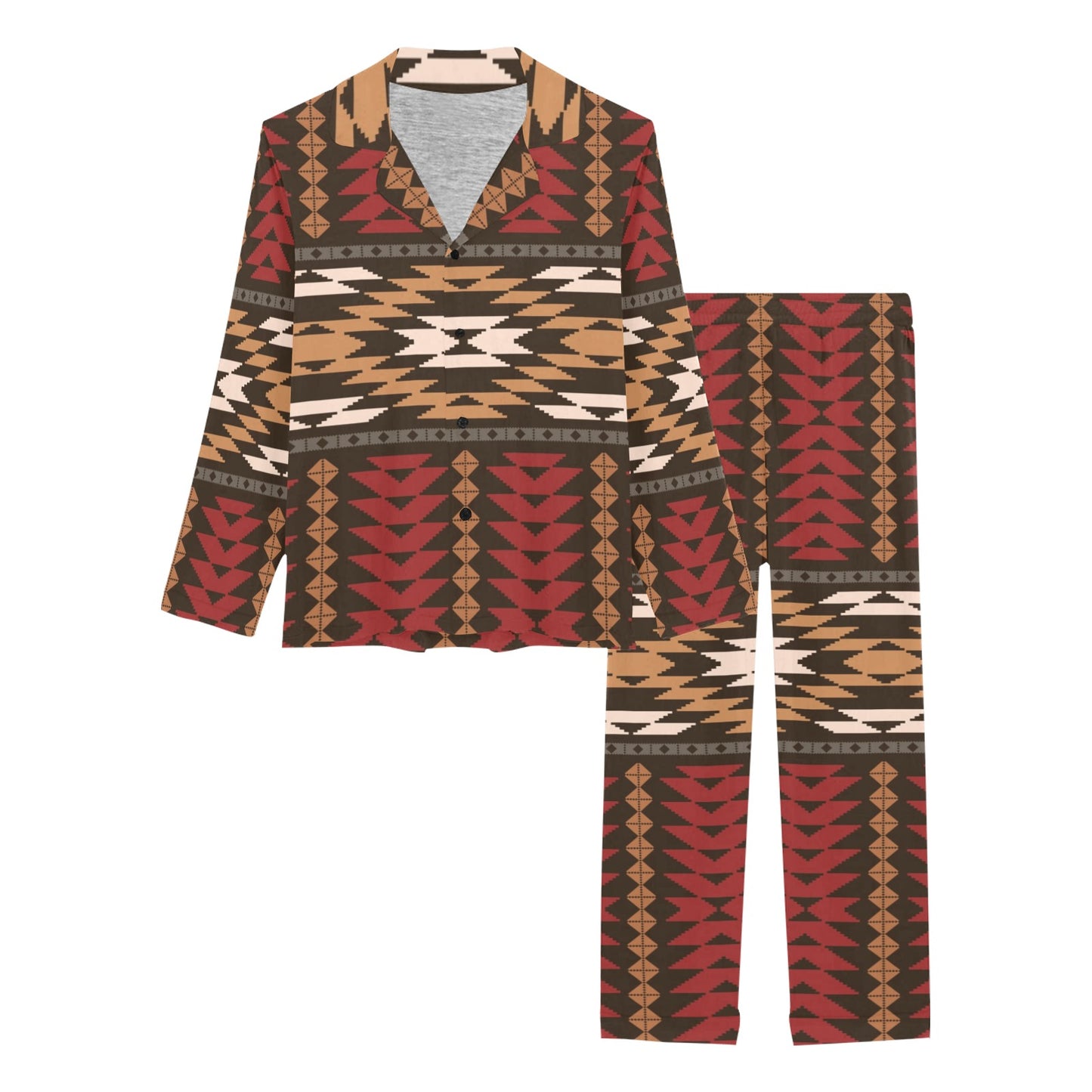 Native Pattern Print Design A02 Women's Long Pajama Set