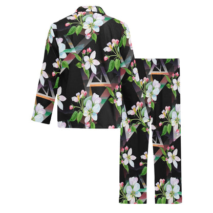 Apple blossom Pattern Print Design AB07 Men's Long Pajama Set