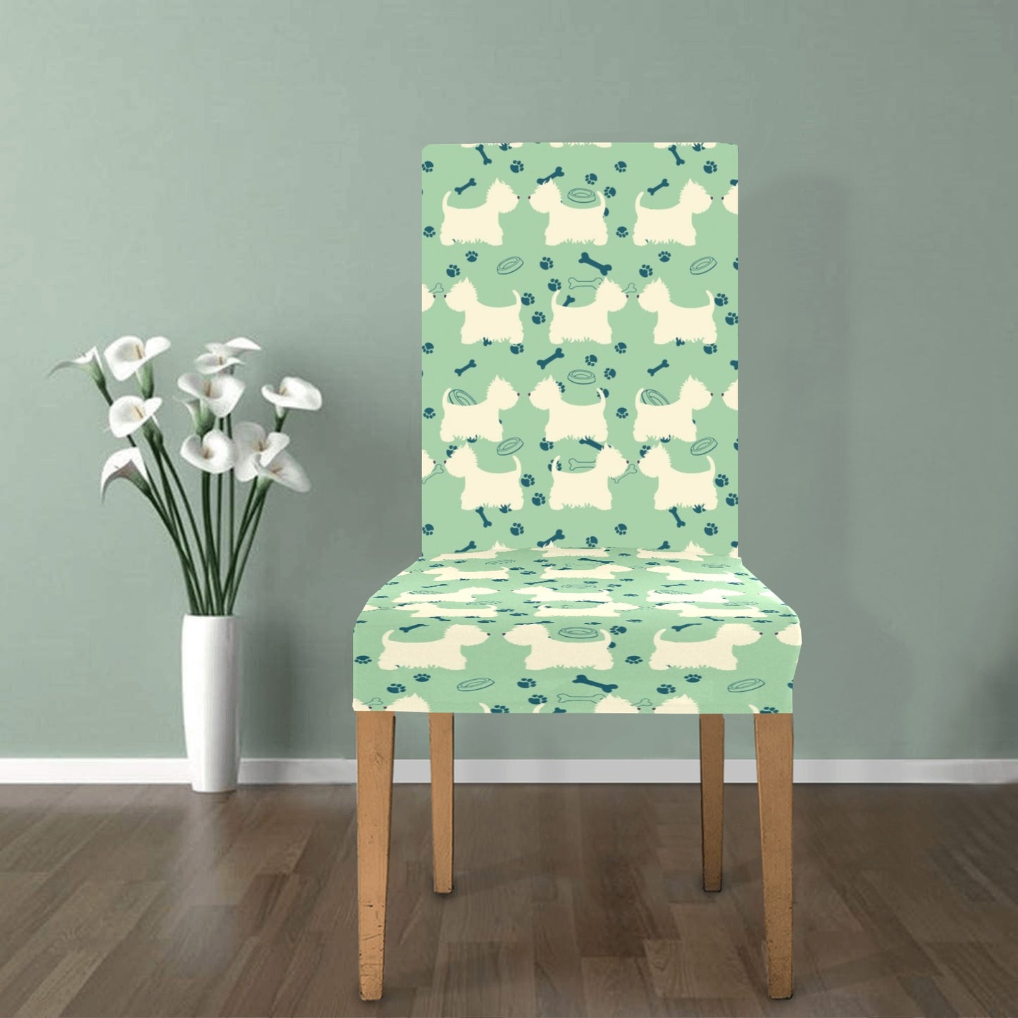 Scottish Terriers Print Design LKS302 Dining Chair Slipcover