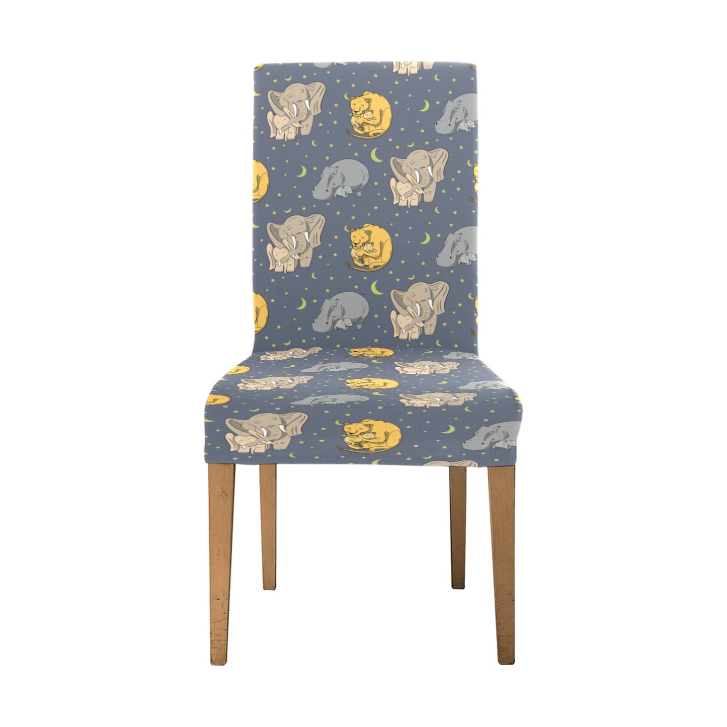 Safari Elephant Lion Print Design LKS303 Dining Chair Slipcover