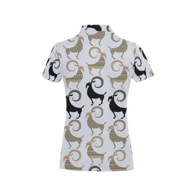 Goat Pattern Print Design 03 Women's Polo Shirt