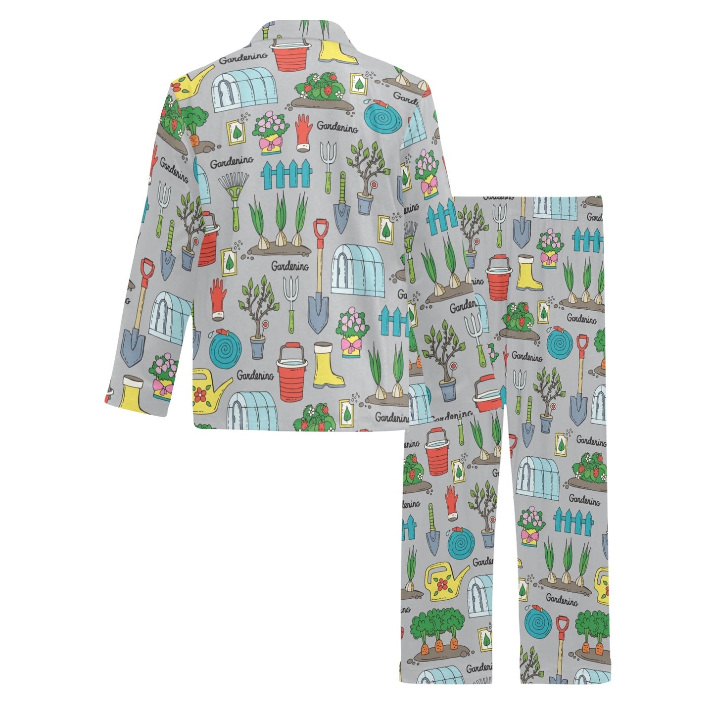 Gardening Pattern Print Design G07 Men's Long Pajama Set