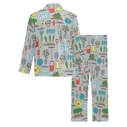 Gardening Pattern Print Design G07 Men's Long Pajama Set