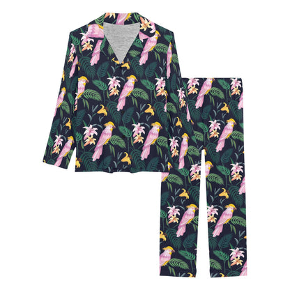 Cockatoo Pattern Print Design 03 Women's Long Pajama Set