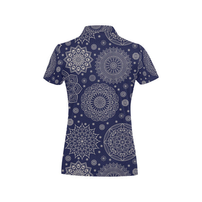 Mandala Pattern Print Design 02 Women's Polo Shirt