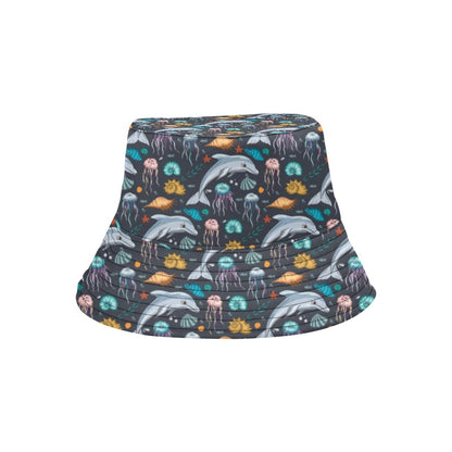 Underwater Dolphin Print Design LKS304 Unisex Bucket Hat