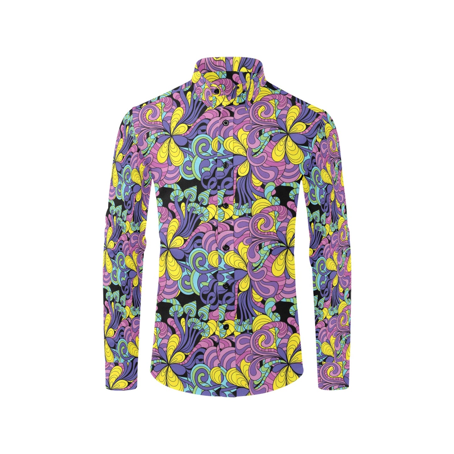 Trippy Print Design LKS305 Men's Long Sleeve Dress Shirt