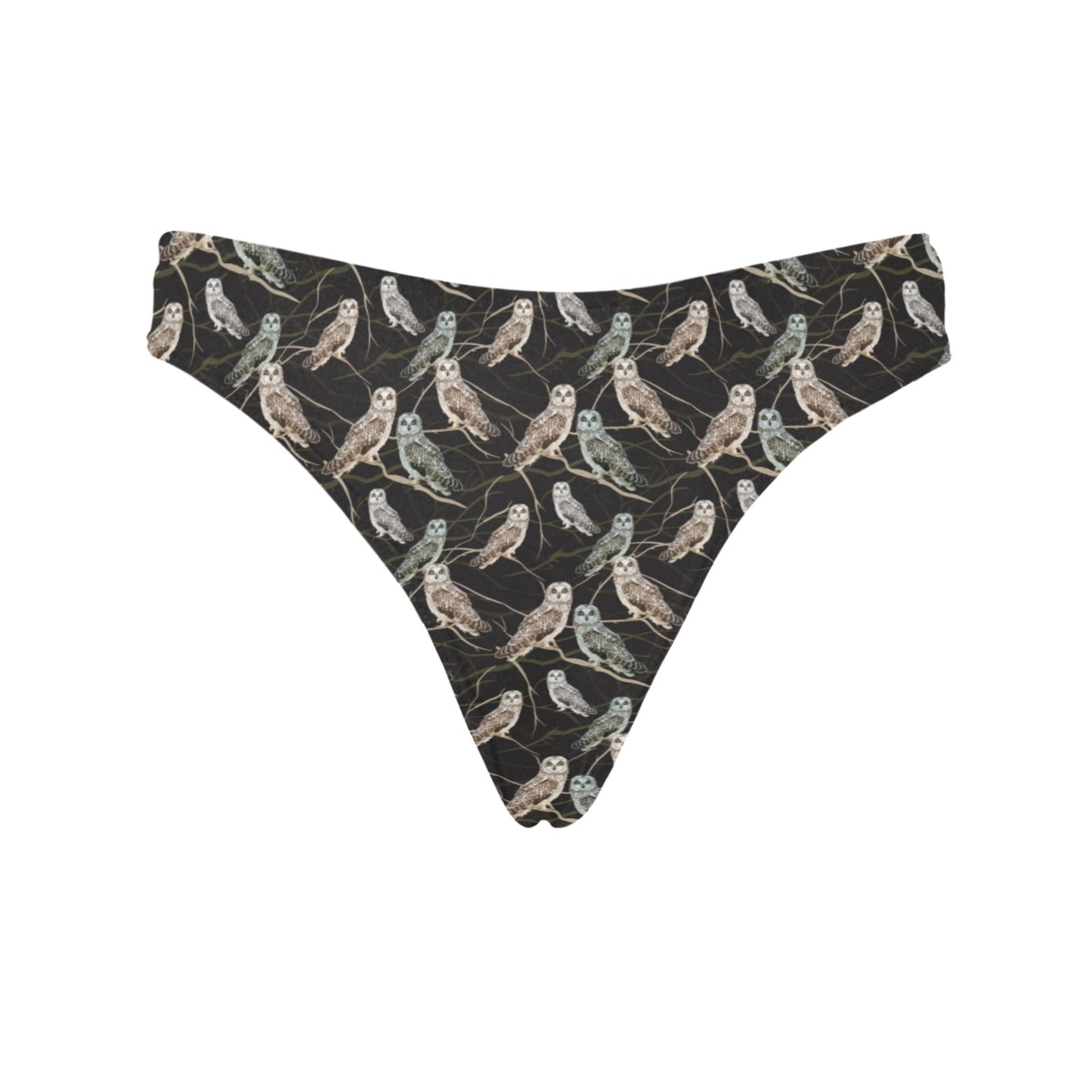 Owl Branch Themed Design Print Women's Thongs
