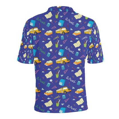 School Bus Print Design LKS307 Men Polo Shirt
