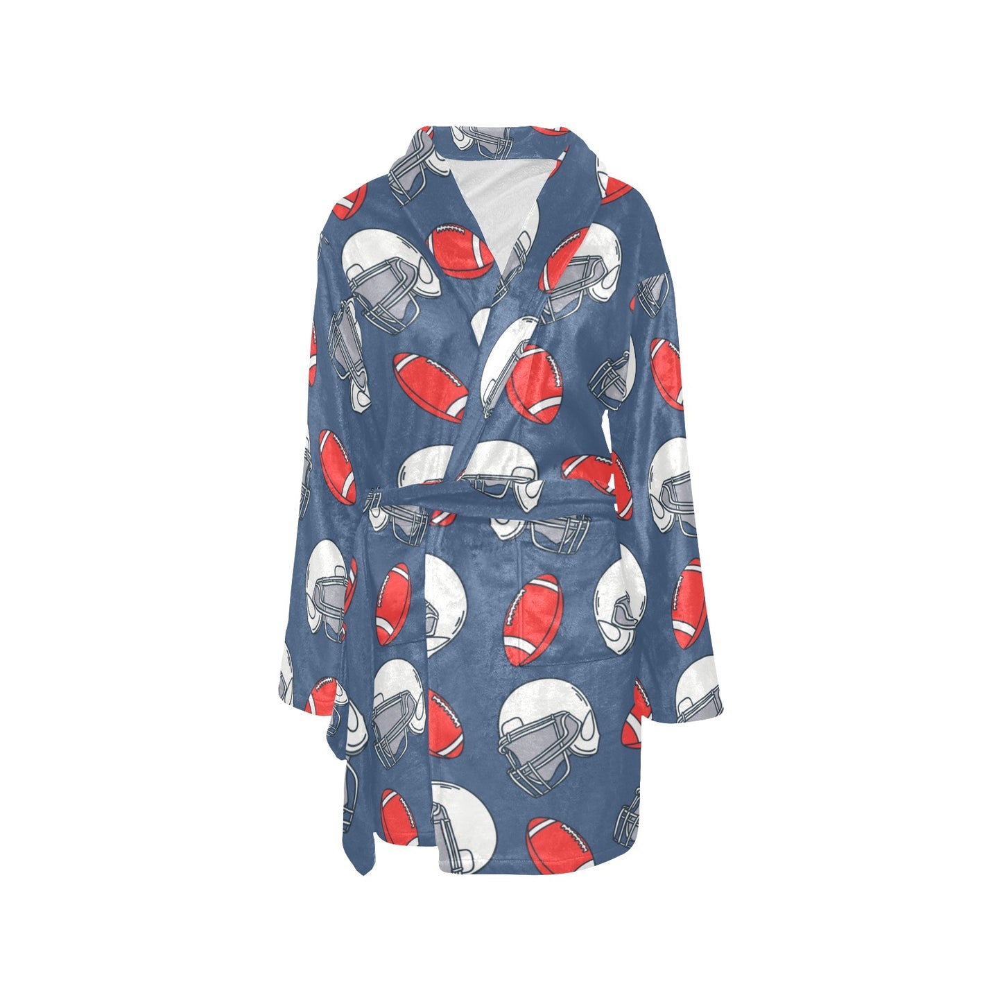 American Football Helmet Design Pattern Women's Fleece Robe