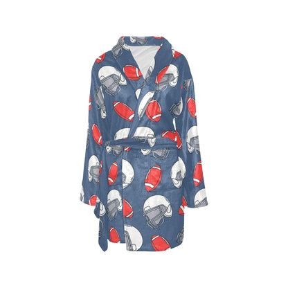 American Football Helmet Design Pattern Women's Fleece Robe