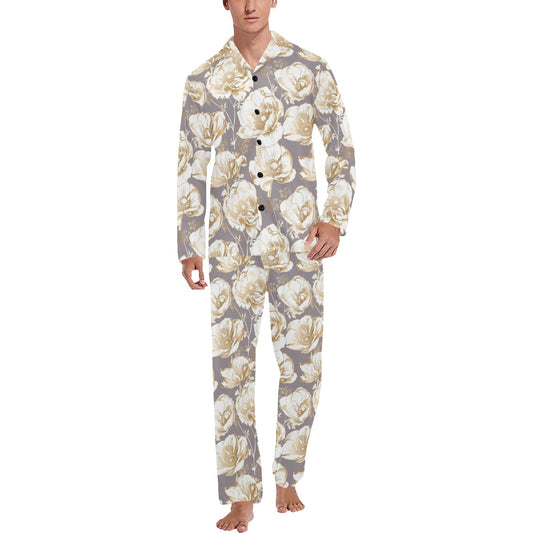 Anemone Pattern Print Design AM05 Men's Long Pajama Set