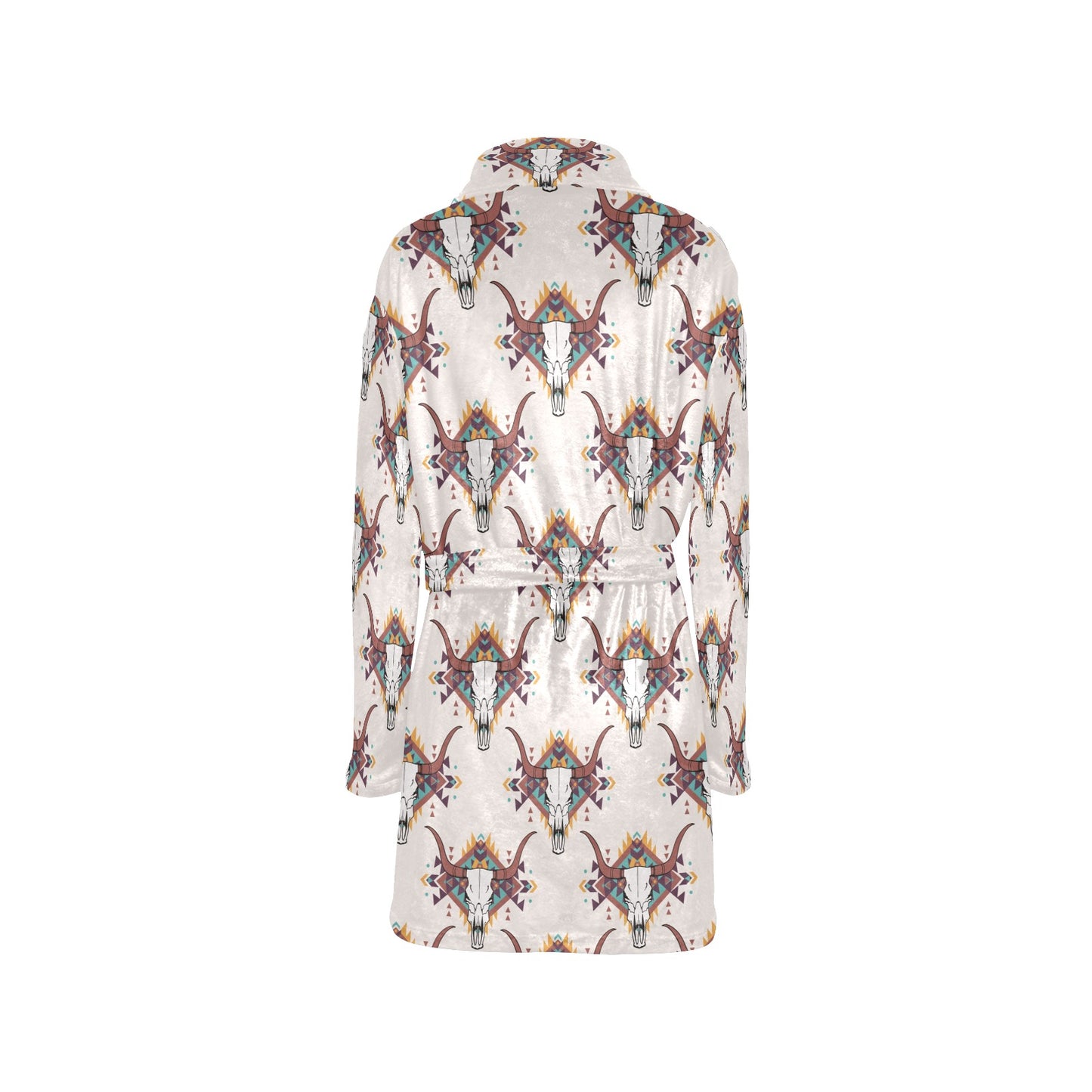 Buffalo Head Pattern Print Design 02 Women's Fleece Robe
