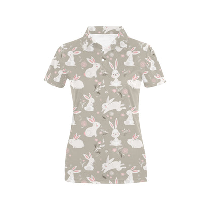 Rabbit Pattern Print Design RB03 Women's Polo Shirt