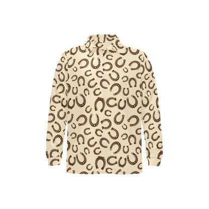 Horseshoe Print Design LKS302 Long Sleeve Polo Shirt For Men's