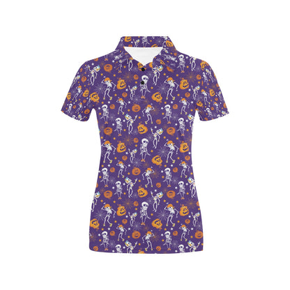 Skeleton Halloween Dance Print Design LKS304 Women's Polo Shirt